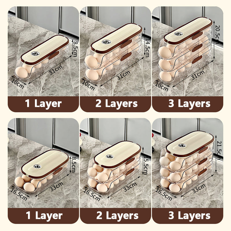 🌸Herbstschlussverkauf🌸Transparenter Eier-Organizer für die Küchen-Seitentür des Kühlschranks