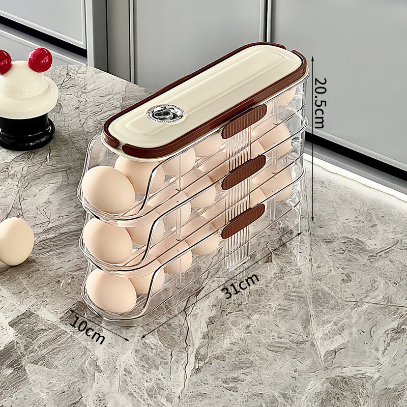 🌸Herbstschlussverkauf🌸Transparenter Eier-Organizer für die Küchen-Seitentür des Kühlschranks