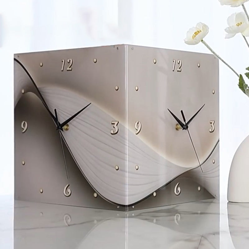 🌸Herbstschlussverkauf✨Minimalistisches doppelseitiges Wanduhren-Set ohne Bohren