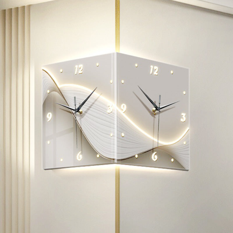 🌸Herbstschlussverkauf✨Minimalistisches doppelseitiges Wanduhren-Set ohne Bohren