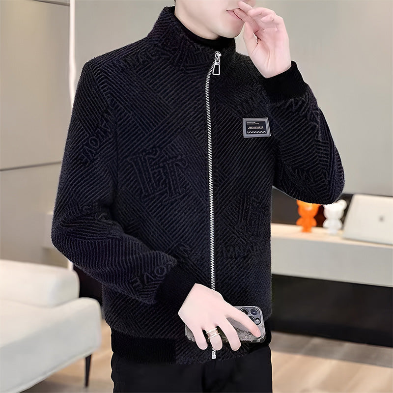 ✈️Free Versand auf alle Bestellungen Herren Nerz Samt Wollmantel | Korean Houndstooth Winter Jacket❄️🧥