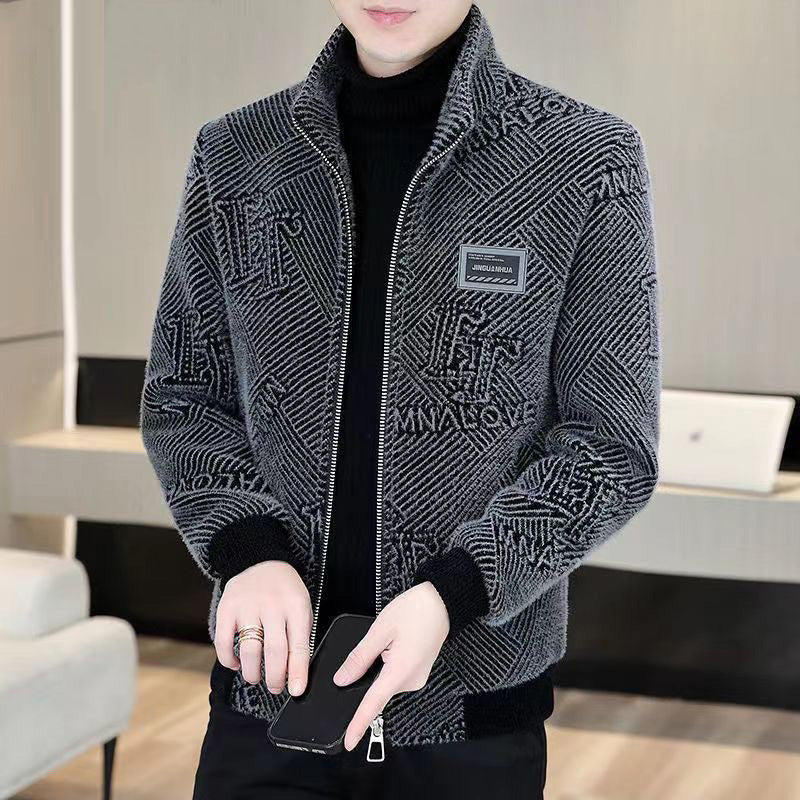 ✈️Free Versand auf alle Bestellungen Herren Nerz Samt Wollmantel | Korean Houndstooth Winter Jacket❄️🧥