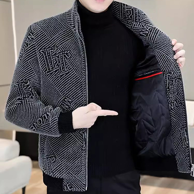 ✈️Free Versand auf alle Bestellungen Herren Nerz Samt Wollmantel | Korean Houndstooth Winter Jacket❄️🧥