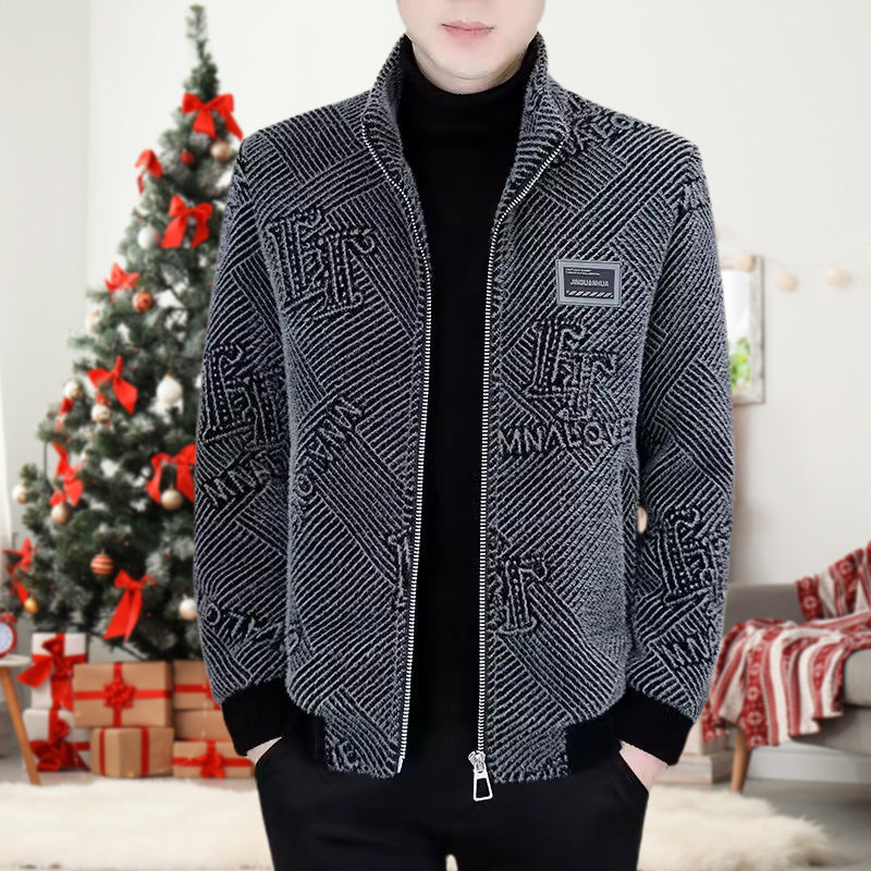 ✈️Free Versand auf alle Bestellungen Herren Nerz Samt Wollmantel | Korean Houndstooth Winter Jacket❄️🧥