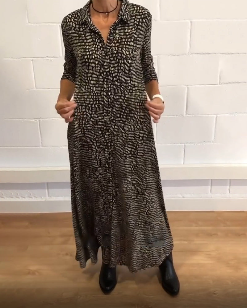 🍁💖Elegantes Kleid mit schmalem Revers