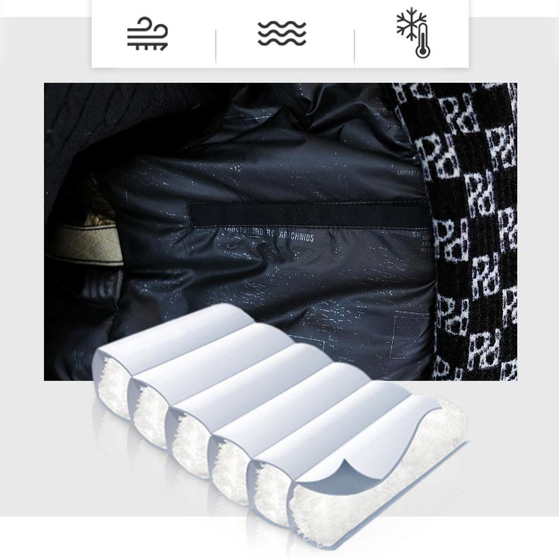 ✅Gratis fragt✈️ Stilfuld tweed vinterjakke med revers og hvidt andedunsfor til mænd