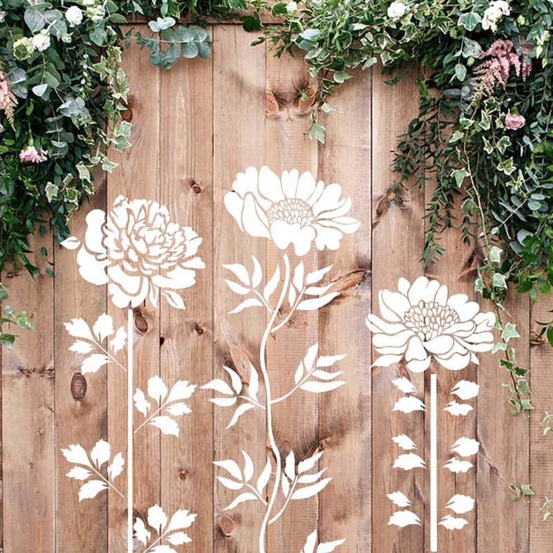 🔥Gør-det-selv-dekoration🌻 - Havehegn store blomster tegningsstencils