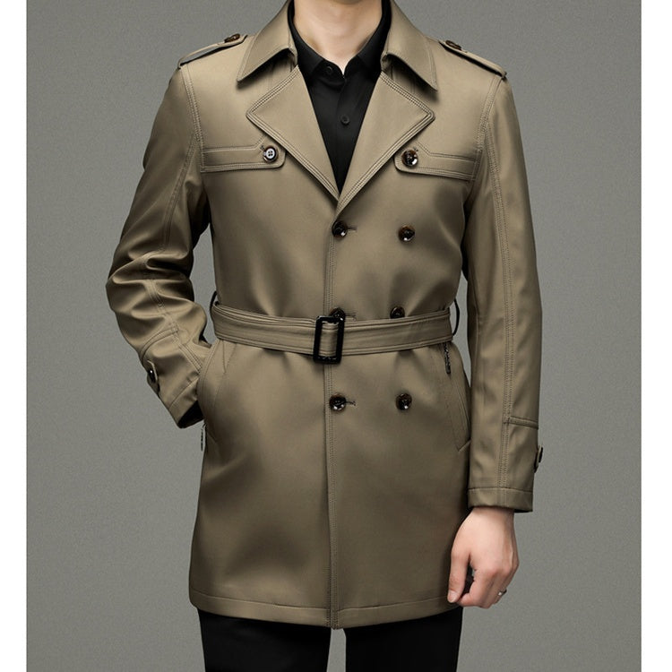 đ2024 neue britische Stil Herren Zweireiher Trenchcoat Jackeđ