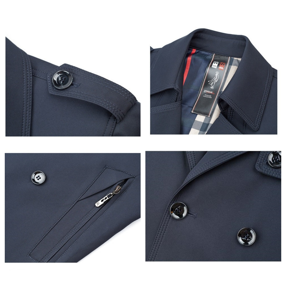 đ2024 neue britische Stil Herren Zweireiher Trenchcoat Jackeđ