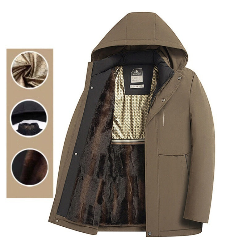 💥Black Friday Aktion mit 44% Rabatt 🖤Herren Winter Thermomantel mit dicker Kapuze Parka