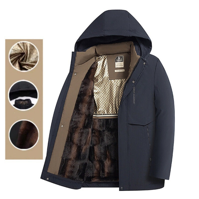 💥Black Friday Aktion mit 44% Rabatt 🖤Herren Winter Thermomantel mit dicker Kapuze Parka
