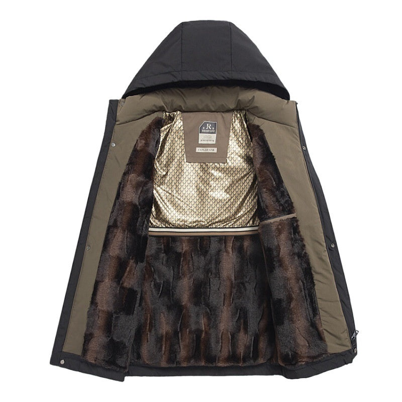 💥Black Friday Aktion mit 44% Rabatt 🖤Herren Winter Thermomantel mit dicker Kapuze Parka