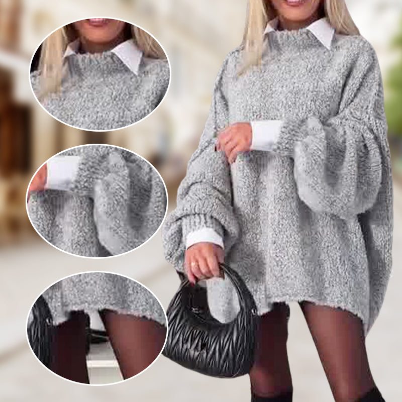 🎄🎅Weihnachts-Vorverkauf - 45% OFF🧣Lässige lose farbige Mockneck weiche Pullover