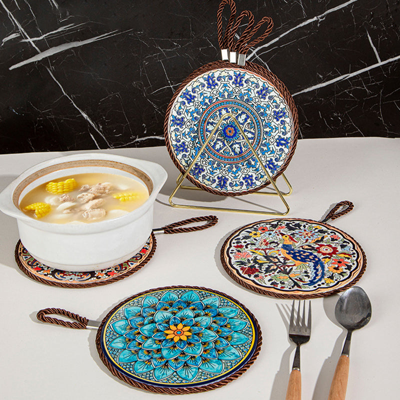 ✨🍲Hitzebeständige Matte aus Emaille-Keramik im Vintage-Stil