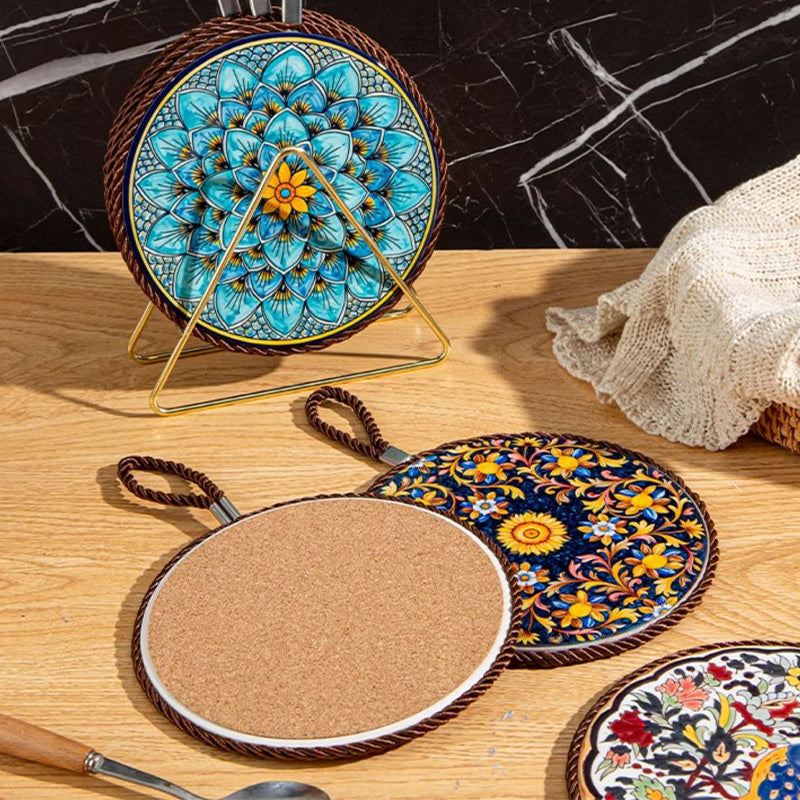 ✨🍲Hitzebeständige Matte aus Emaille-Keramik im Vintage-Stil