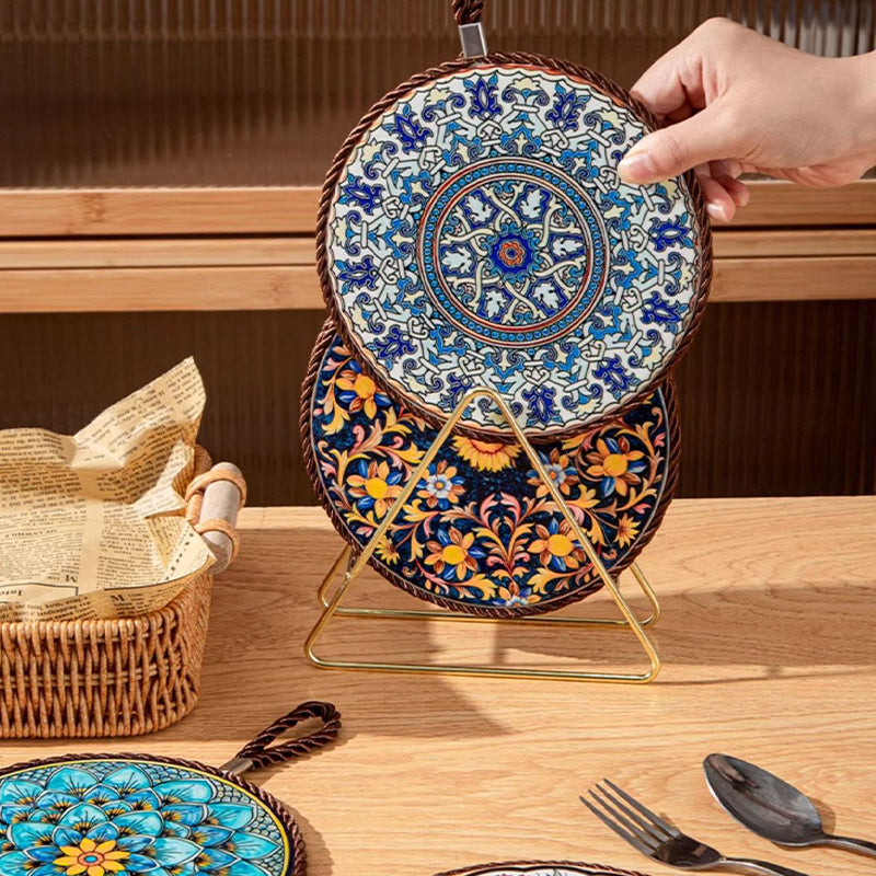 ✨🍲Hitzebeständige Matte aus Emaille-Keramik im Vintage-Stil