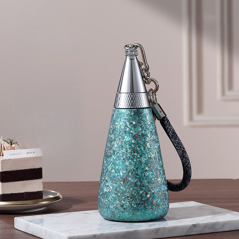 🔥2025 HOT SALE🔥 Titanium Portable Tapered Straw Isolierte Wasserflasche