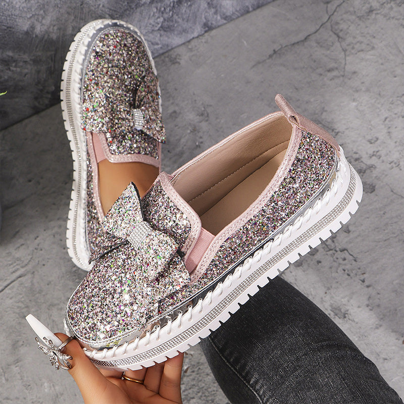 🔥Strasssteinchen Slip-On Bow Sneakers für Frauen