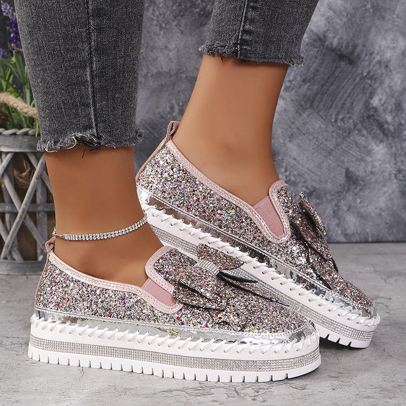 🔥Strasssteinchen Slip-On Bow Sneakers für Frauen