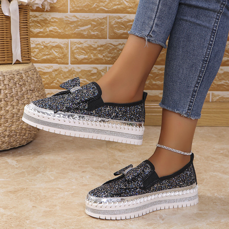 🔥Strasssteinchen Slip-On Bow Sneakers für Frauen