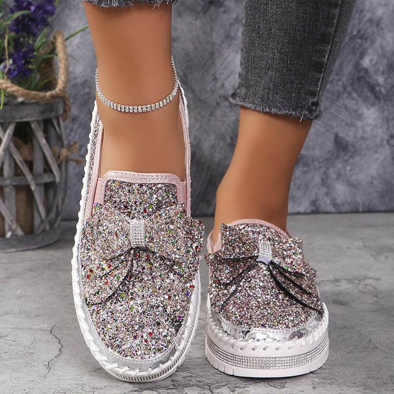 🔥Strasssteinchen Slip-On Bow Sneakers für Frauen