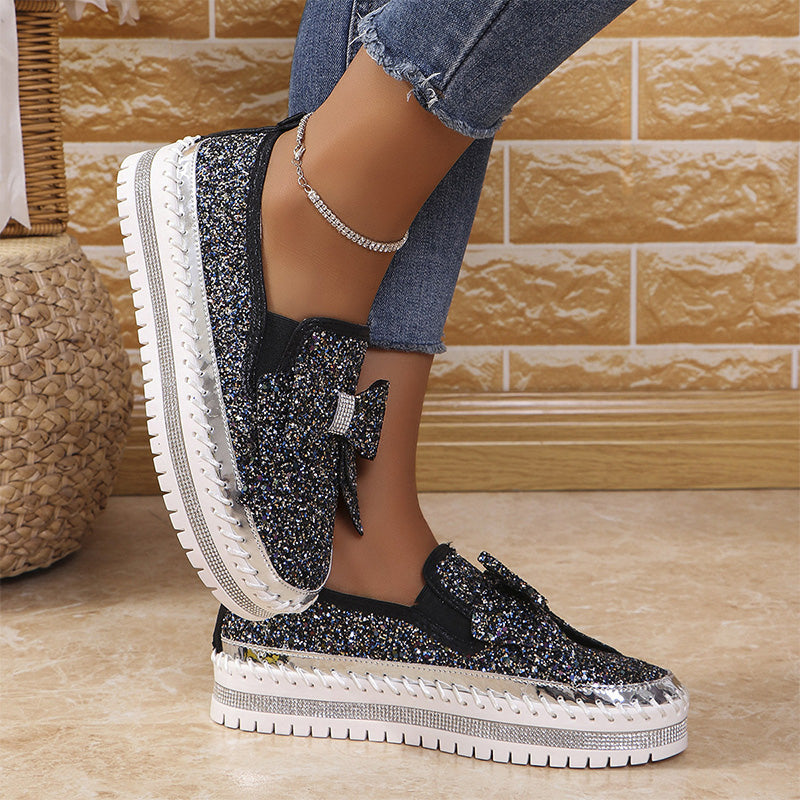🔥Strasssteinchen Slip-On Bow Sneakers für Frauen
