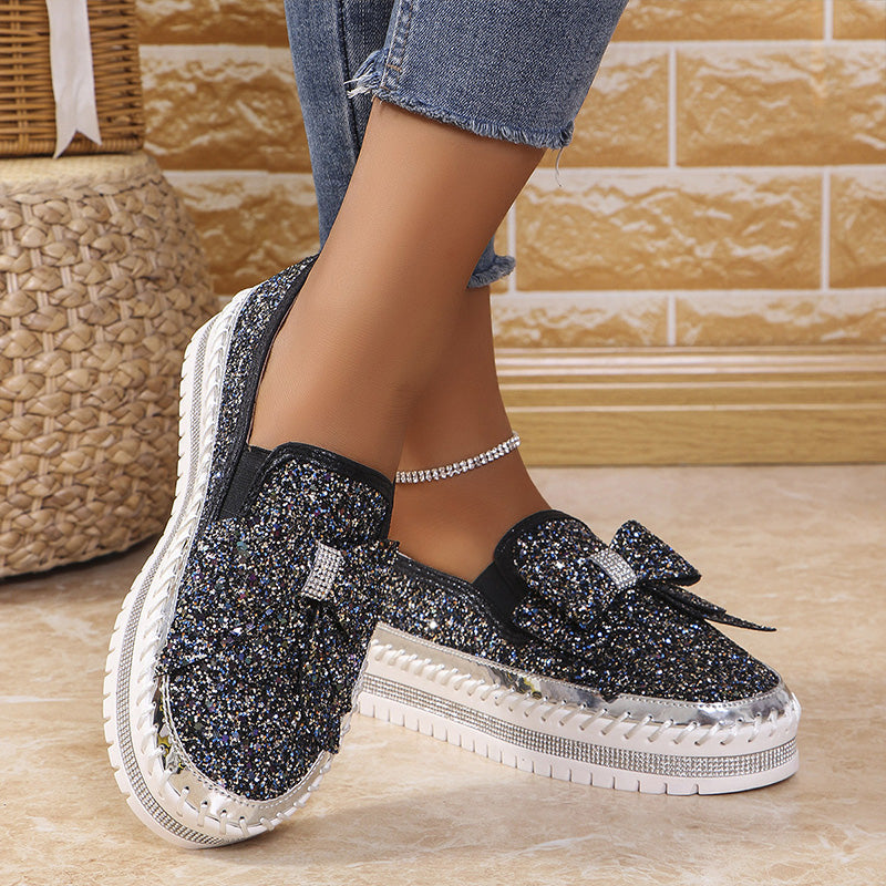 🔥Strasssteinchen Slip-On Bow Sneakers für Frauen
