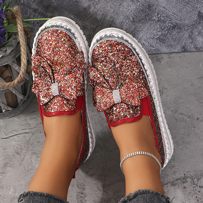 🔥Strasssteinchen Slip-On Bow Sneakers für Frauen