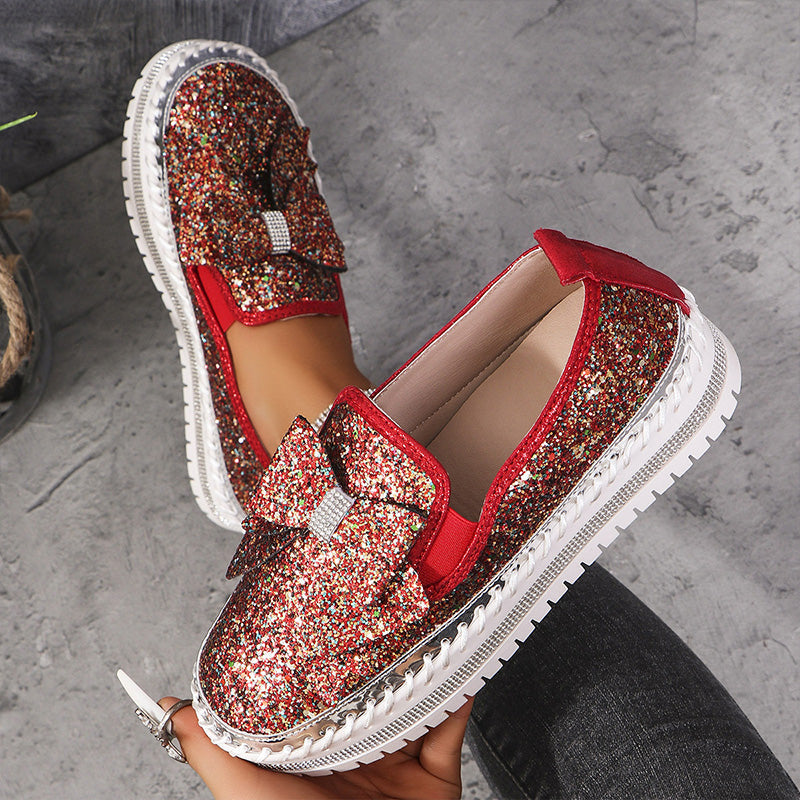 🔥Strasssteinchen Slip-On Bow Sneakers für Frauen