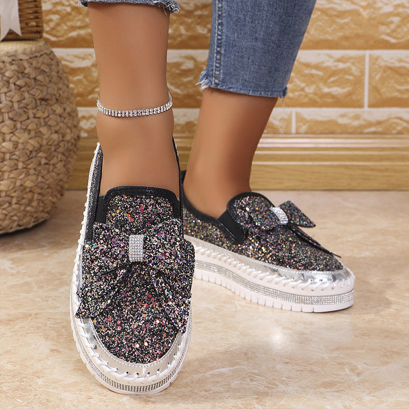 🔥Strasssteinchen Slip-On Bow Sneakers für Frauen