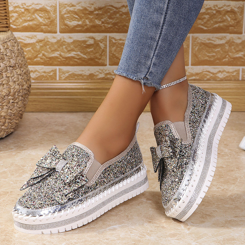 🔥Strasssteinchen Slip-On Bow Sneakers für Frauen