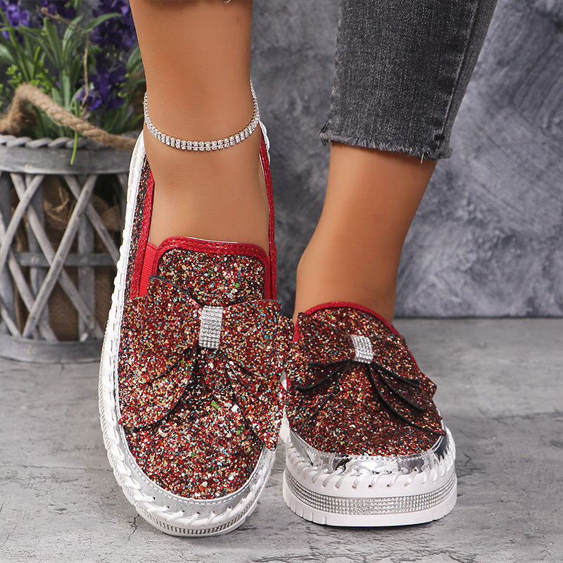 🔥Strasssteinchen Slip-On Bow Sneakers für Frauen