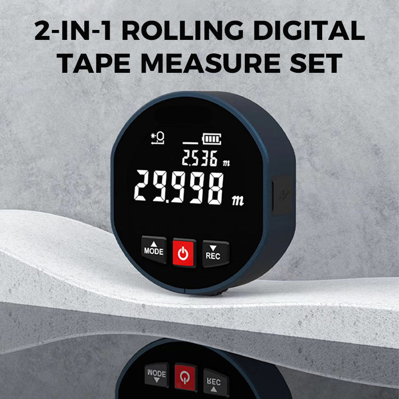👨🔧👍2025 Hot Sale🔥2-in-1 Rolling Digital Tape Measure Set