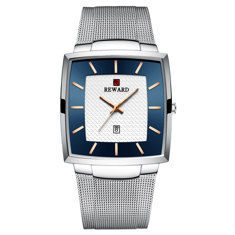 🔥Herren ultra-dünnen Quadrat Mesh Gürtel Quarzuhr