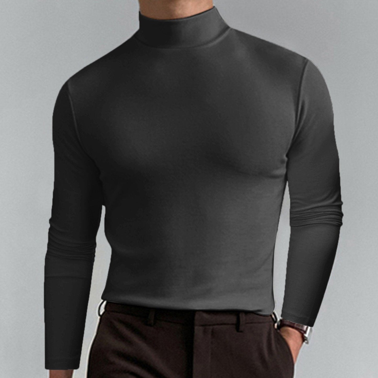 👕 Begrenzte Zeit 50% Rabatt🔥 🎁【Geschenk-Empfehlung】Hochgeschlossenes Herren-T-Shirt mit langen Ärmeln und schmaler Passform🏃♂️📦