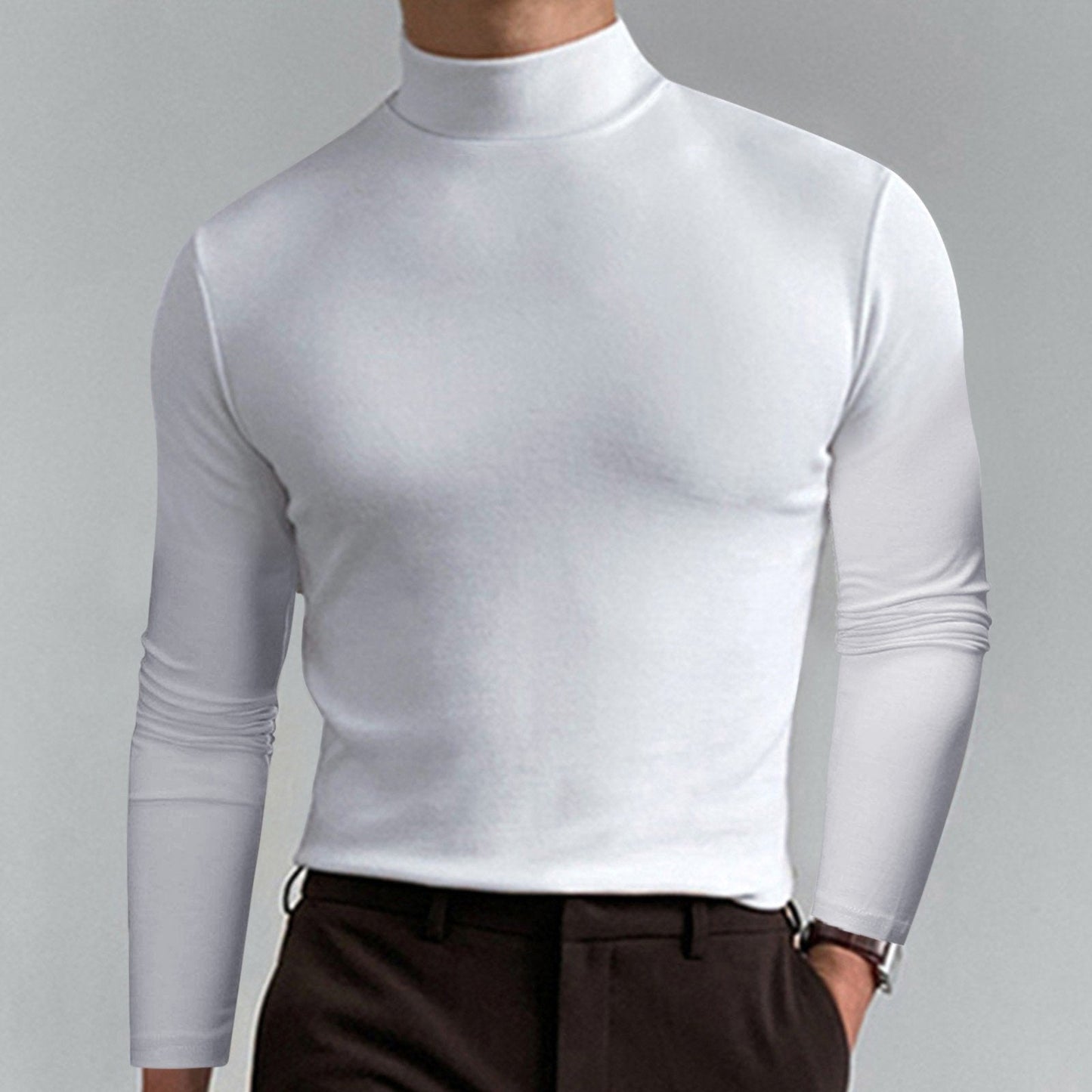 👕 Begrenzte Zeit 50% Rabatt🔥 🎁【Geschenk-Empfehlung】Hochgeschlossenes Herren-T-Shirt mit langen Ärmeln und schmaler Passform🏃♂️📦