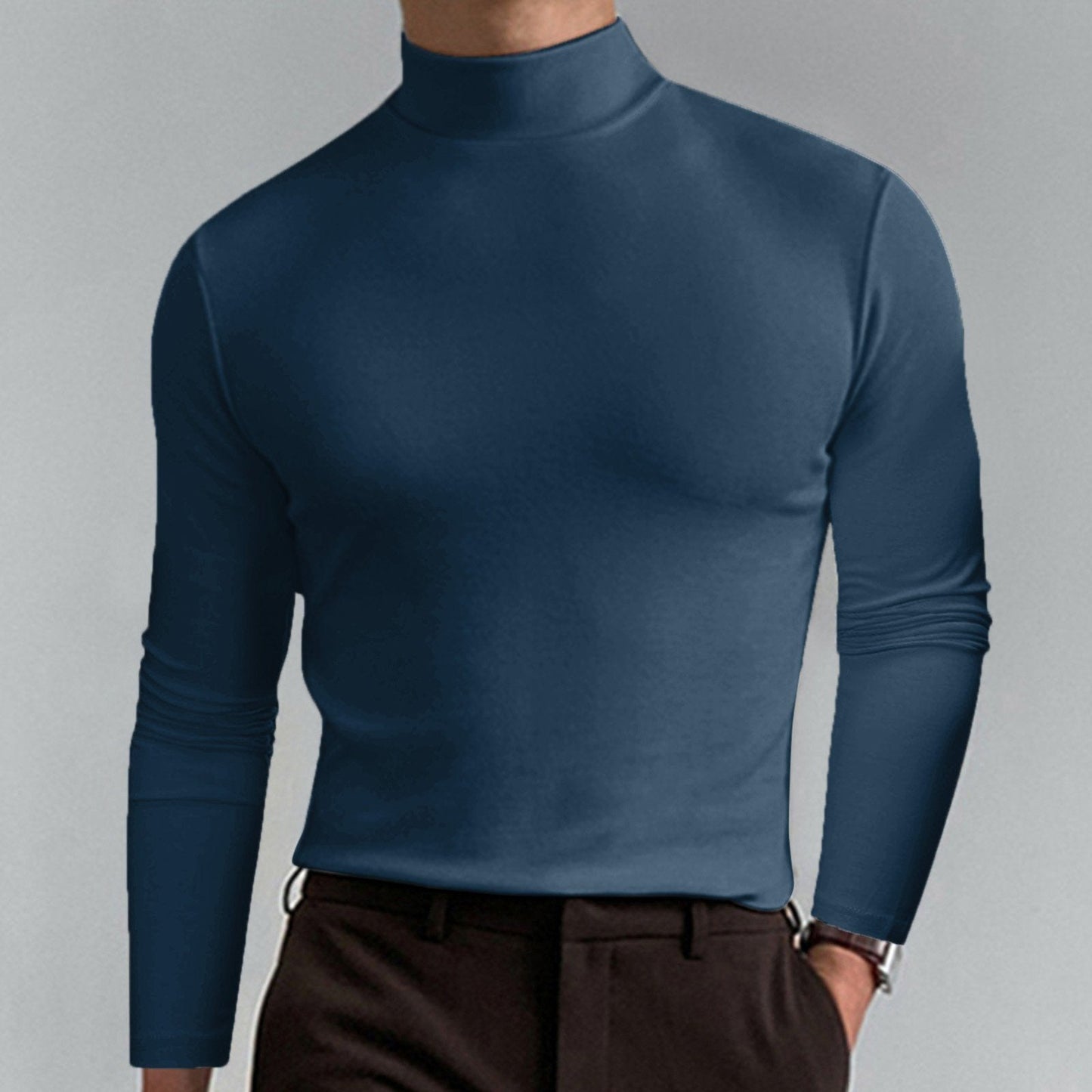 👕 Begrenzte Zeit 50% Rabatt🔥 🎁【Geschenk-Empfehlung】Hochgeschlossenes Herren-T-Shirt mit langen Ärmeln und schmaler Passform🏃♂️📦