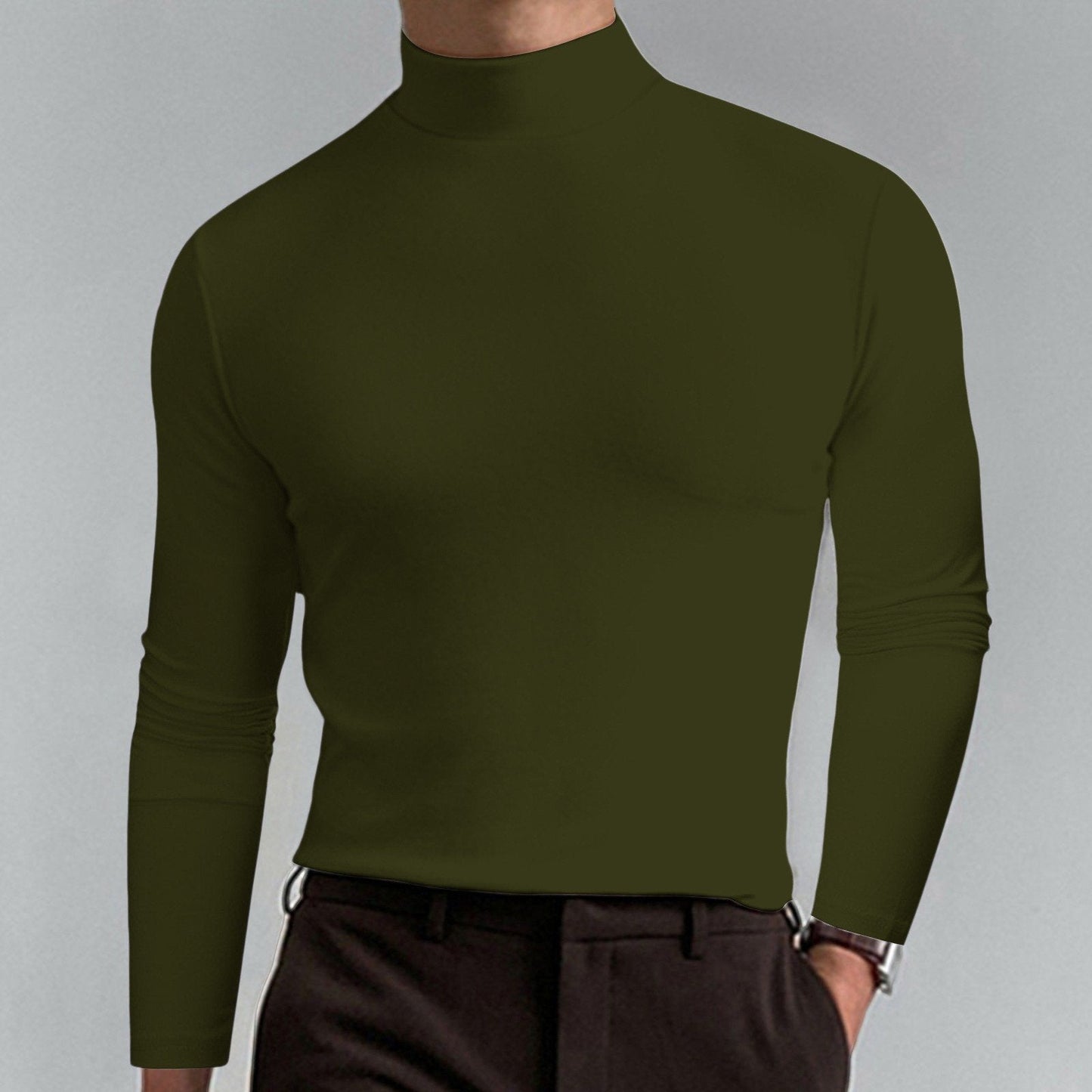 👕 Begrenzte Zeit 50% Rabatt🔥 🎁【Geschenk-Empfehlung】Hochgeschlossenes Herren-T-Shirt mit langen Ärmeln und schmaler Passform🏃♂️📦