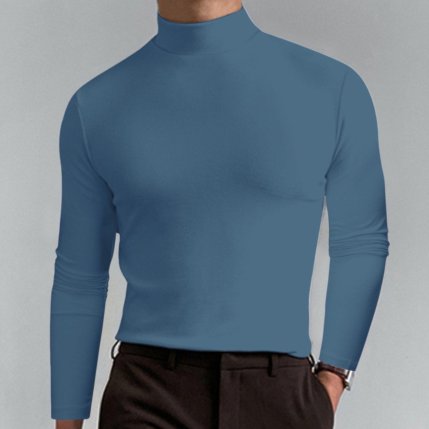 👕 Begrenzte Zeit 50% Rabatt🔥 🎁【Geschenk-Empfehlung】Hochgeschlossenes Herren-T-Shirt mit langen Ärmeln und schmaler Passform🏃♂️📦