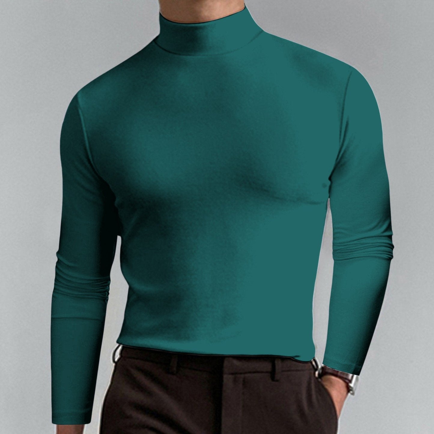 👕 Begrenzte Zeit 50% Rabatt🔥 🎁【Geschenk-Empfehlung】Hochgeschlossenes Herren-T-Shirt mit langen Ärmeln und schmaler Passform🏃♂️📦