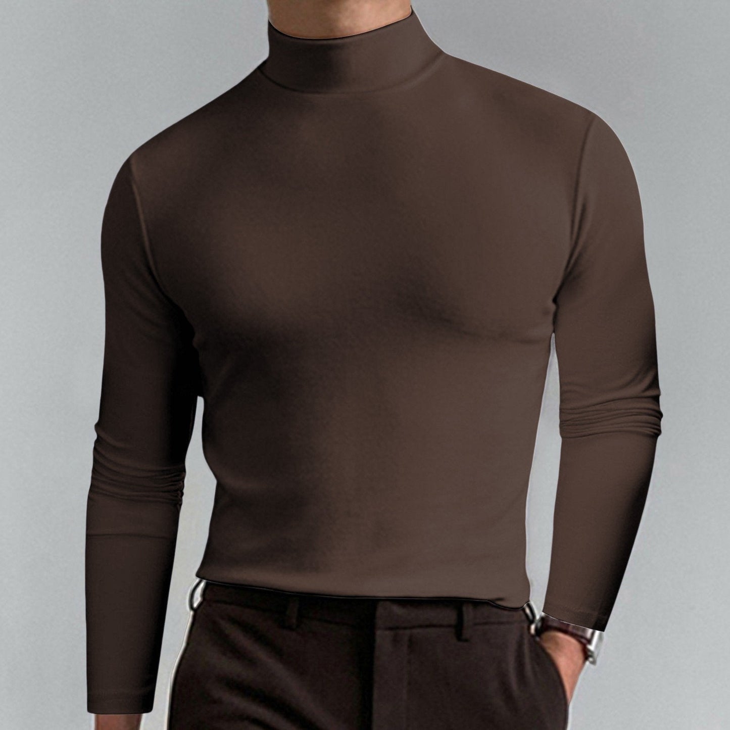 👕 Begrenzte Zeit 50% Rabatt🔥 🎁【Geschenk-Empfehlung】Hochgeschlossenes Herren-T-Shirt mit langen Ärmeln und schmaler Passform🏃♂️📦