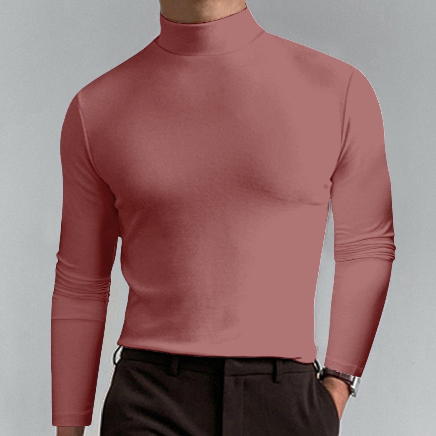 👕 Begrenzte Zeit 50% Rabatt🔥 🎁【Geschenk-Empfehlung】Hochgeschlossenes Herren-T-Shirt mit langen Ärmeln und schmaler Passform🏃♂️📦