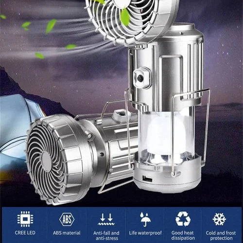🔥2025 Heißer Verkauf🔥🍃Tragbare LED-Camping-Laterne mit Ventilator