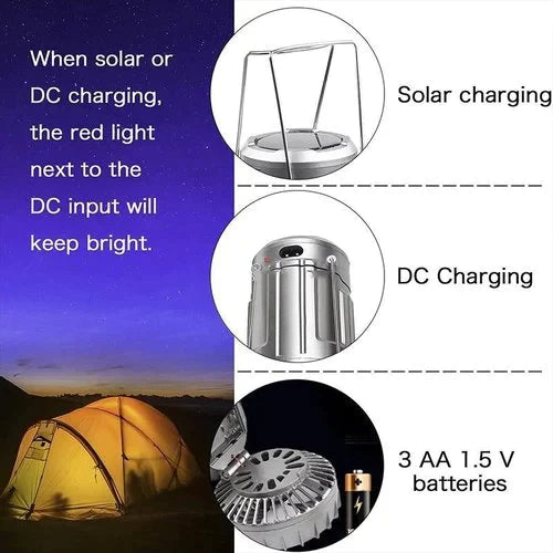 🔥2025 Heißer Verkauf🔥🍃Tragbare LED-Camping-Laterne mit Ventilator