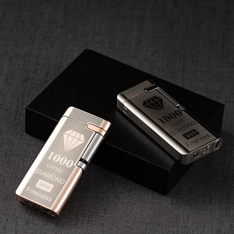 🌬️🔥Side Sliding Electronic Induction Strong Windproof Red Inflatable Lighter🔴Stylish und bequem, unverzichtbar für Outdoor!