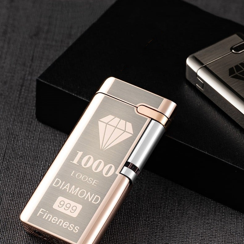 🌬️🔥Side Sliding Electronic Induction Strong Windproof Red Inflatable Lighter🔴Stylish und bequem, unverzichtbar für Outdoor!