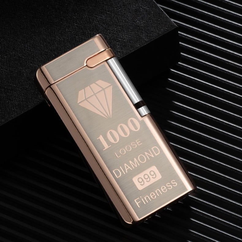 🌬️🔥Side Sliding Electronic Induction Strong Windproof Red Inflatable Lighter🔴Stylish und bequem, unverzichtbar für Outdoor!