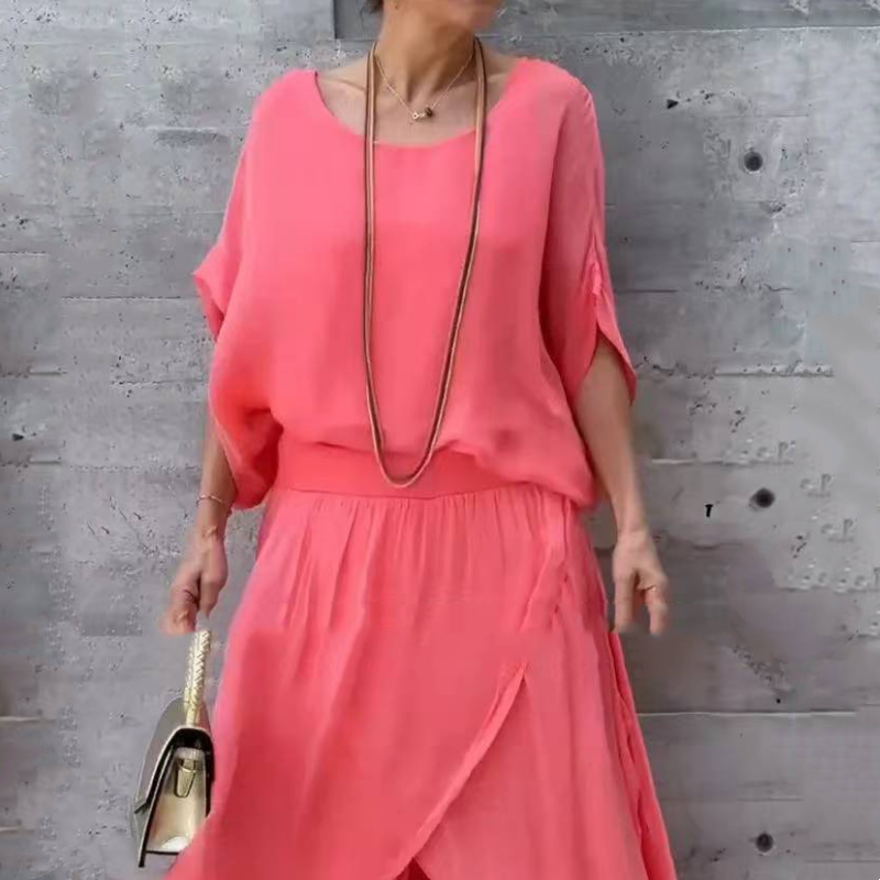 ⏳Begrenzte Zeit 50% Rabatt💥2-teiliges Set aus Chiffon mit lockerem Oberteil und weiten Schlitzhosen