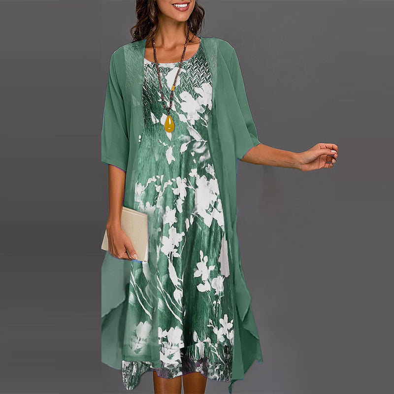 🌸Neue Modelle für den Frühling 2025👗Elegantní 2-częściowy zestaw: bluzka z półrękawkiem + sukienka