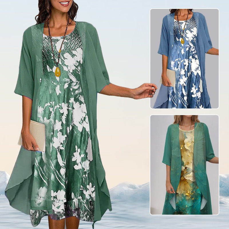 🌸Neue Modelle für den Frühling 2025👗Elegantní 2-częściowy zestaw: bluzka z półrękawkiem + sukienka